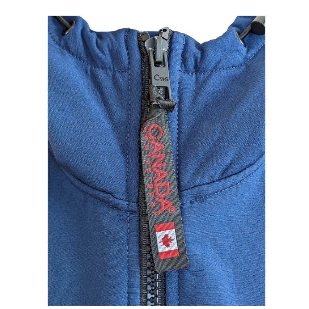 Canada WeatherGear Navy Full Zip Hooded Long Jacket Size S - Picture 7 of 13